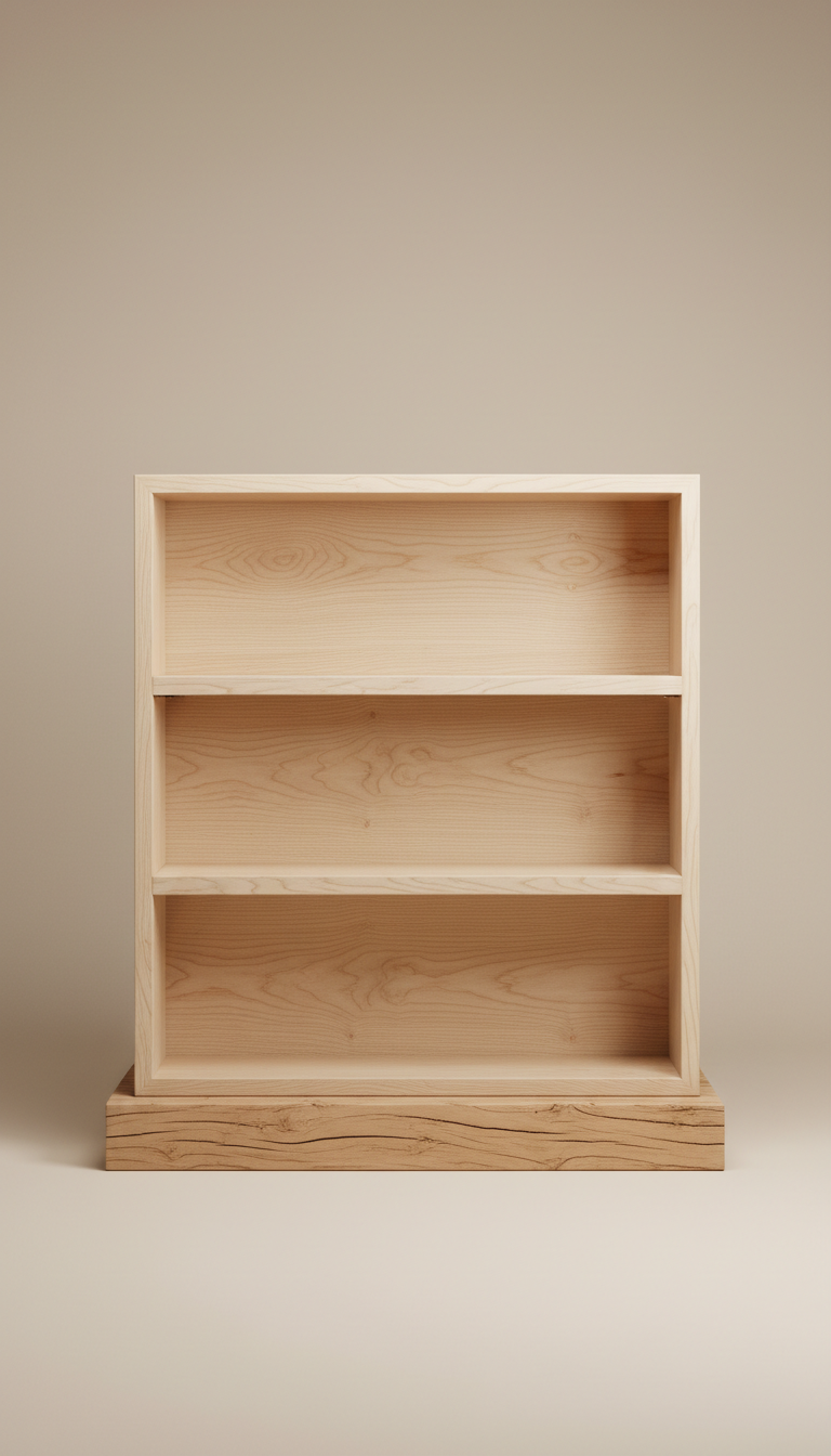Custom Soft Maple Shelving Unit Luxury Wood Tables