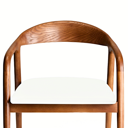 Ready to Ship Solid Ashwood Hans Chair with White Leather(SET OF 2 PCS)