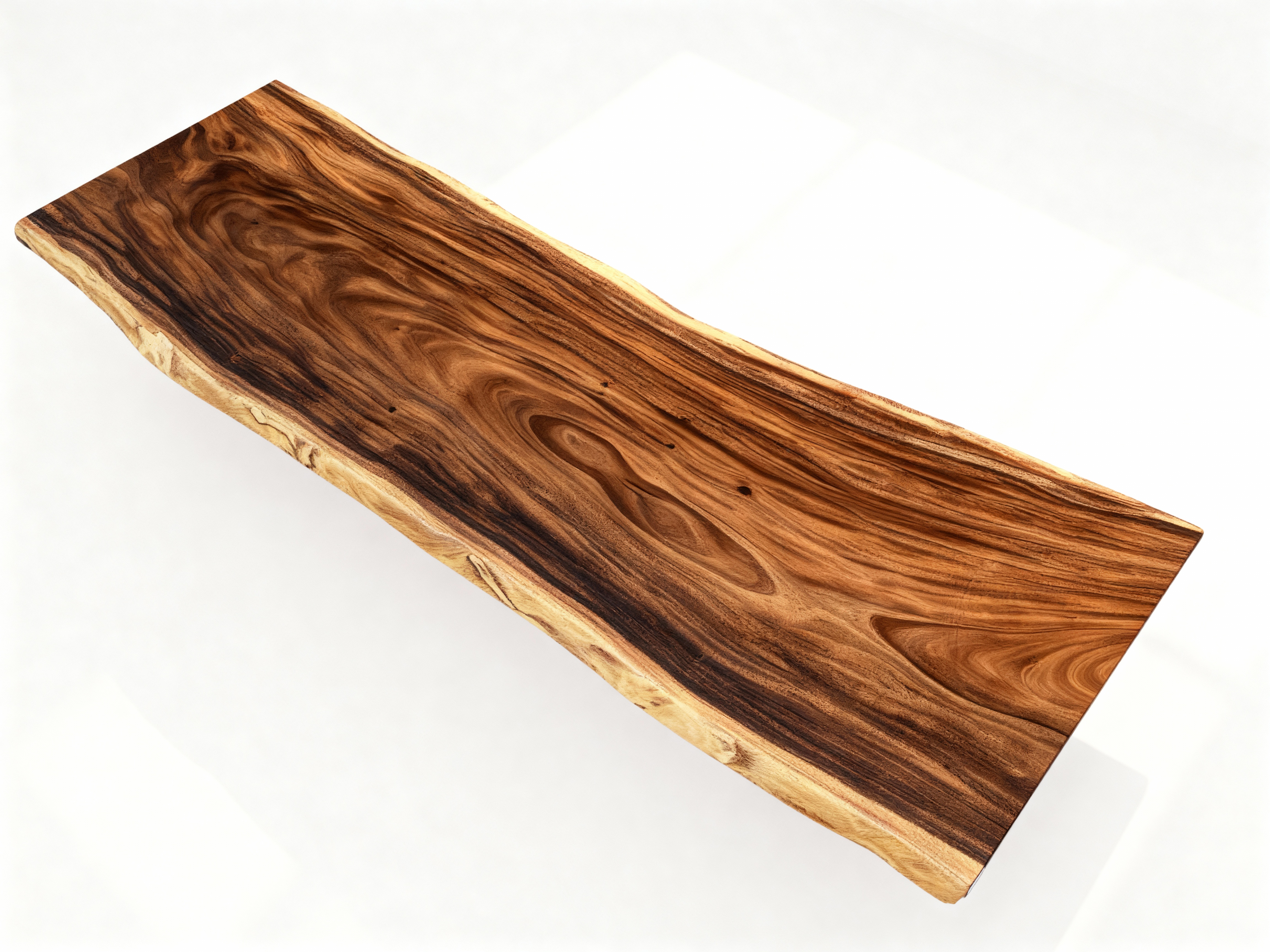 One of a Kind Straight Edge Acacia Dining Table 159" Luxury Wood Tables