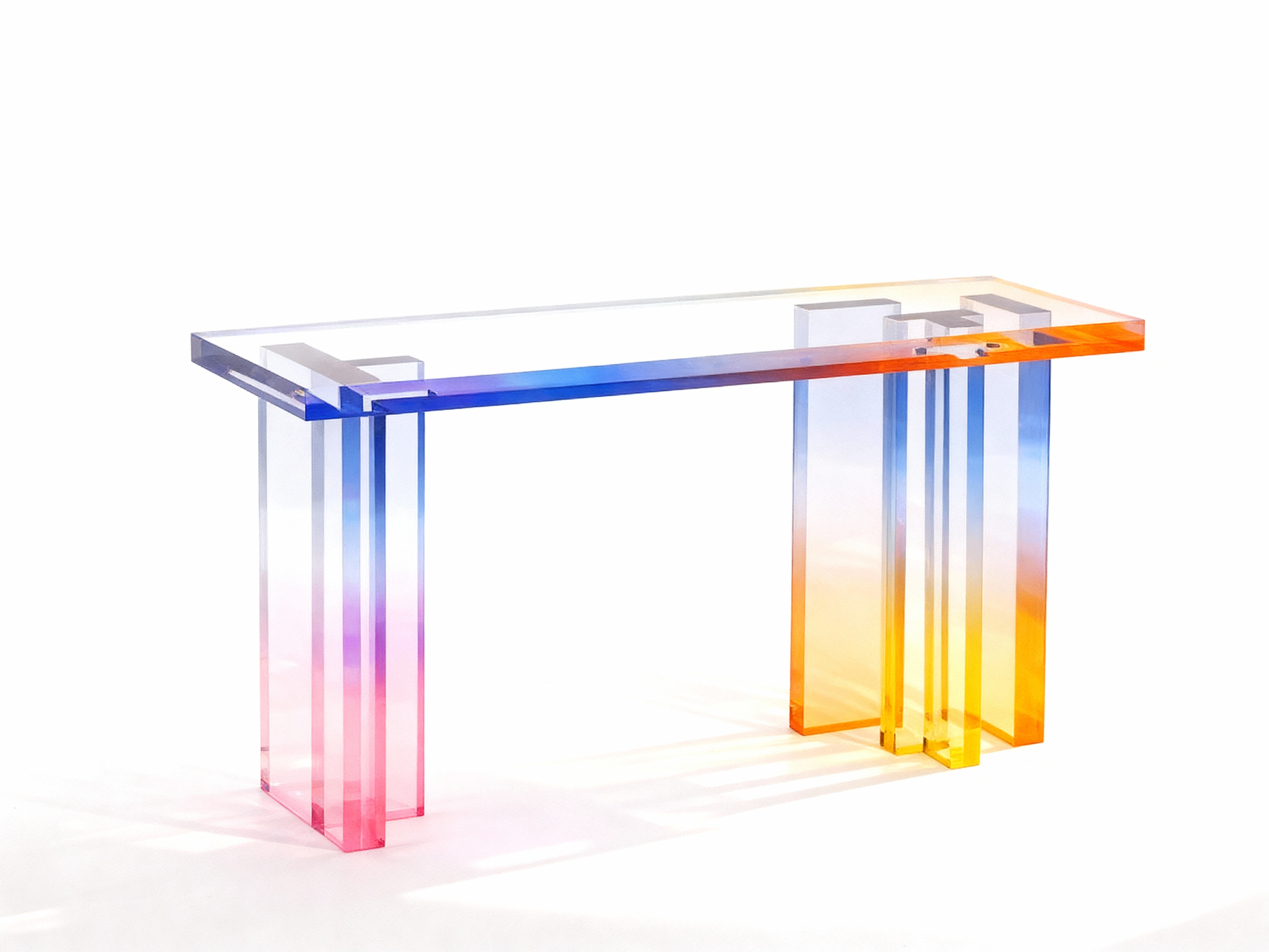 Gradient Acrylic Lucite Coffee Table Luxury Wood Tables