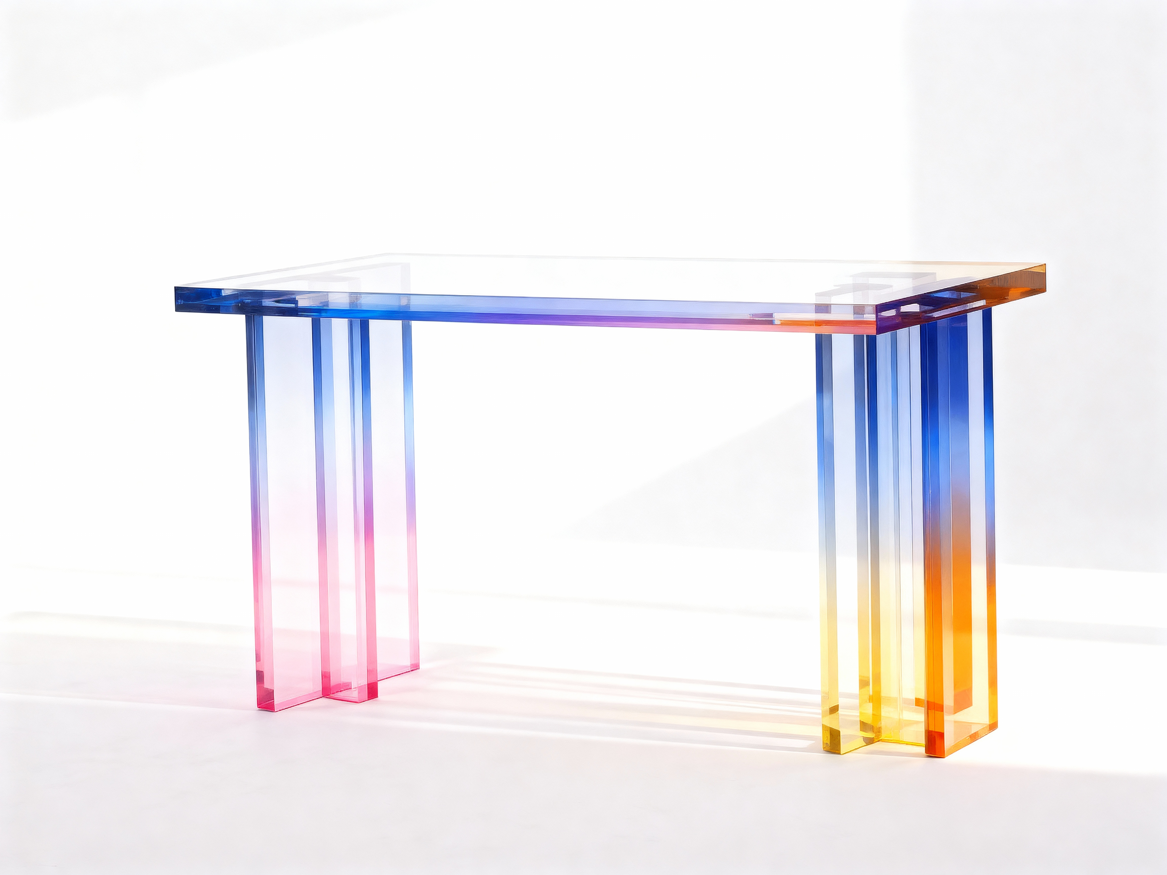 Gradient Acrylic Lucite Coffee Table Luxury Wood Tables
