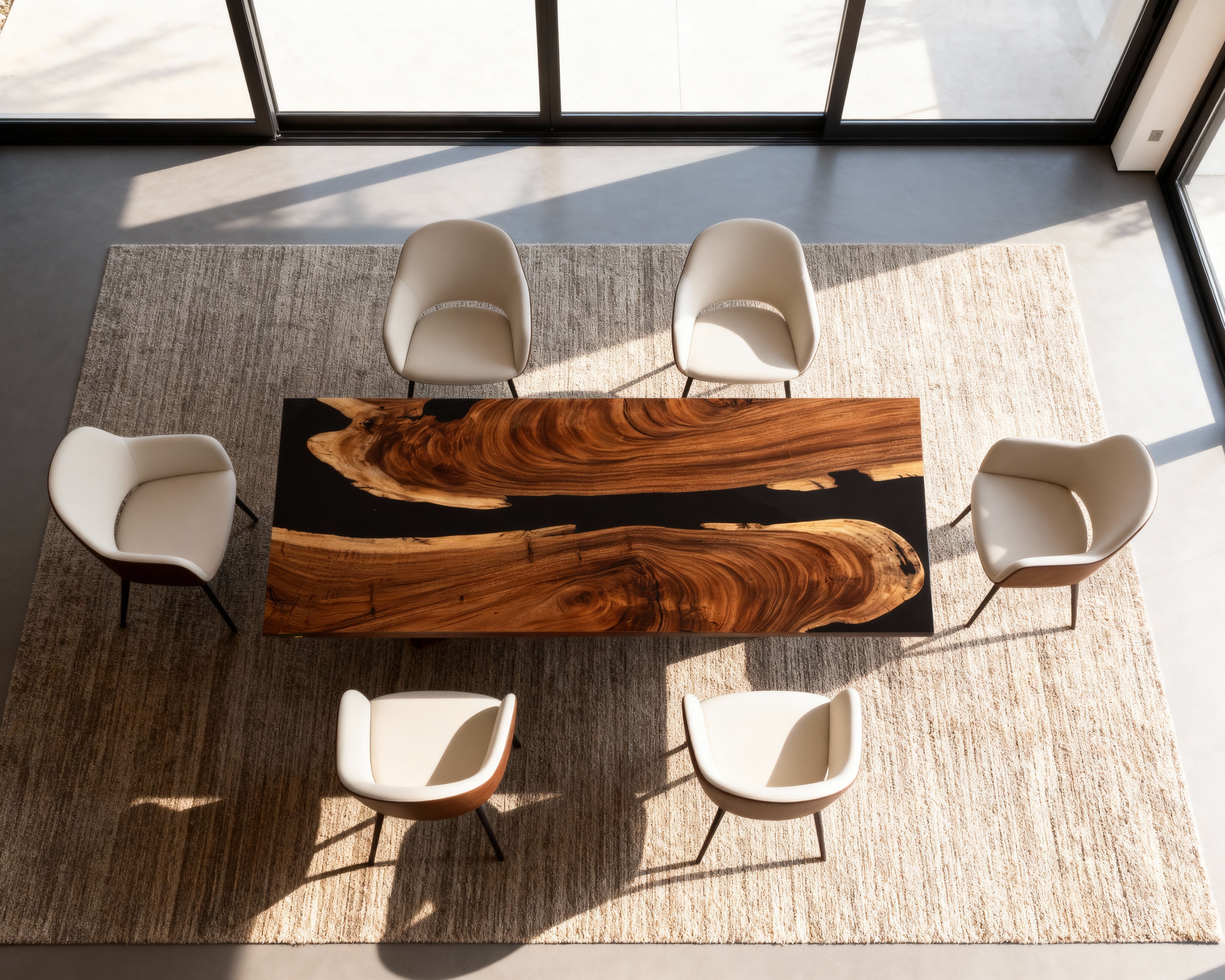 Luxury Epoxy River Dining Table – Live Edge Wood & Black Resin 10ft Luxury Wood Tables