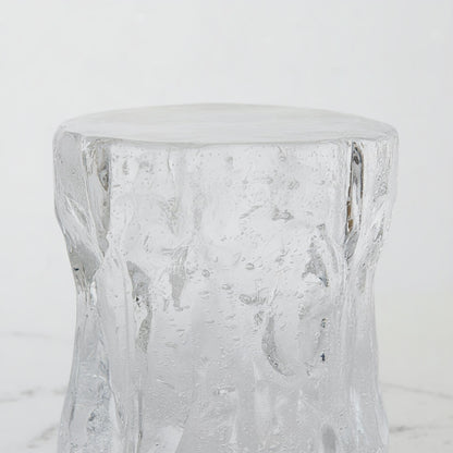 Round Epoxy Clear Resin Side Table