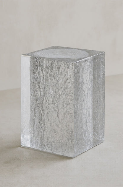 Round Epoxy Clear Resin Side Table