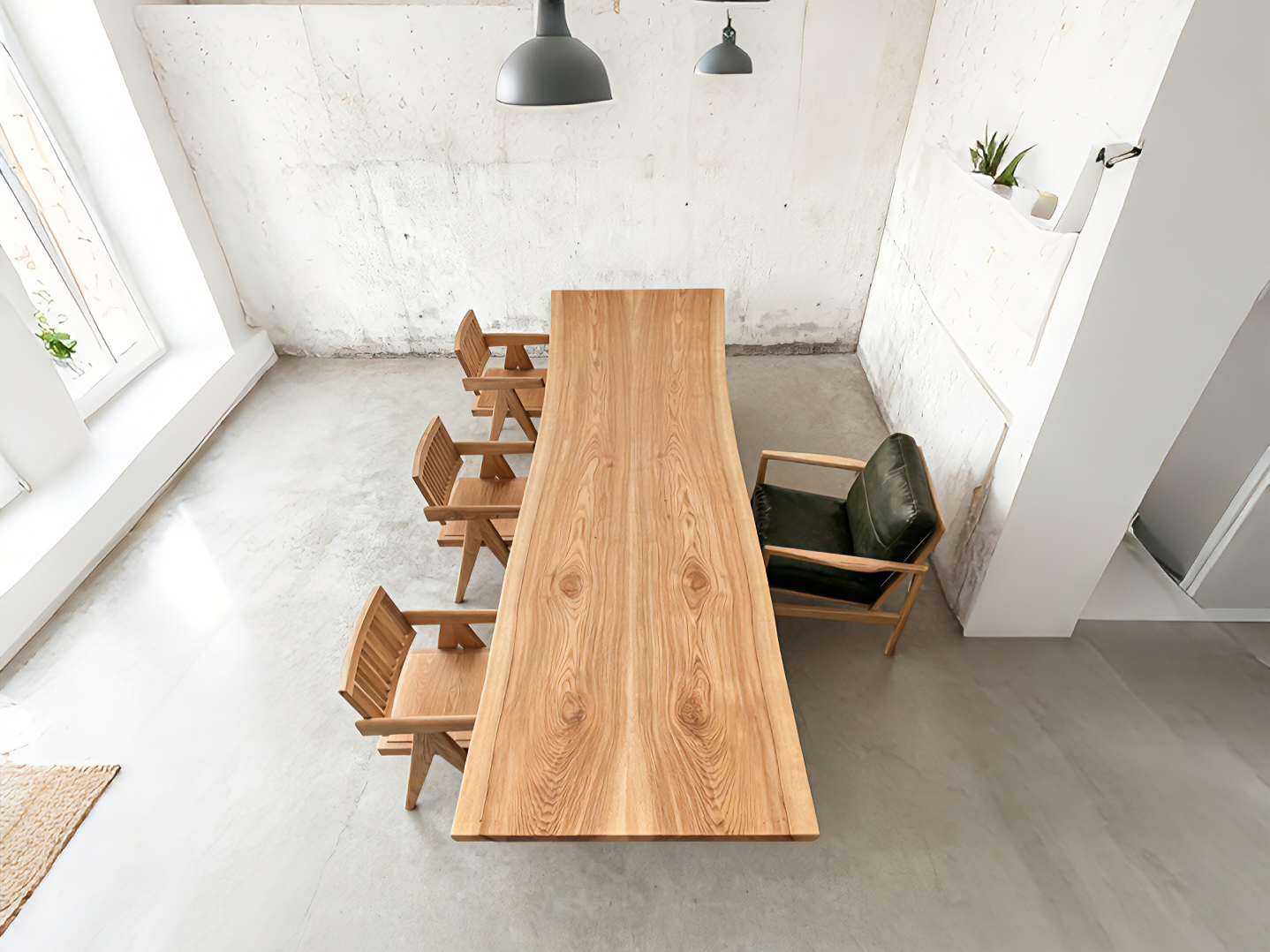 One of a Kind Straight Edge Ashwood Dining Table 140''