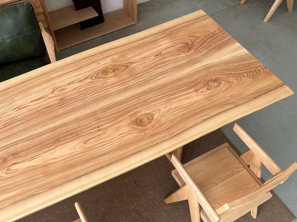 One of a Kind Straight Edge Ashwood Dining Table 140'' Luxury Wood Tables