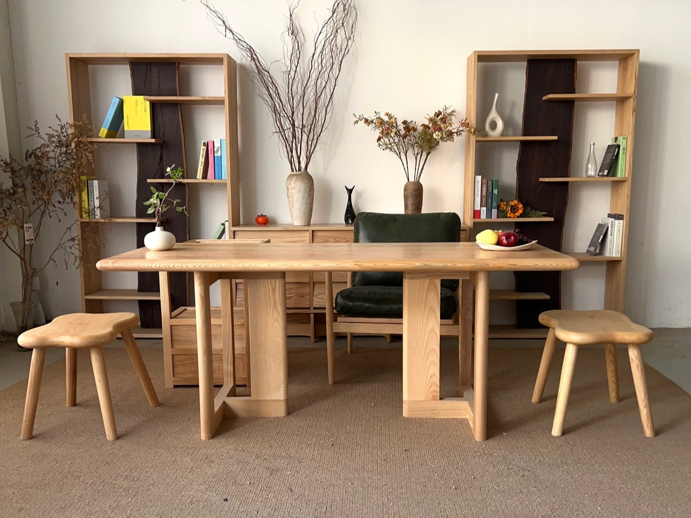 One of a Kind Straight Edge Ashwood Dining Table 140''