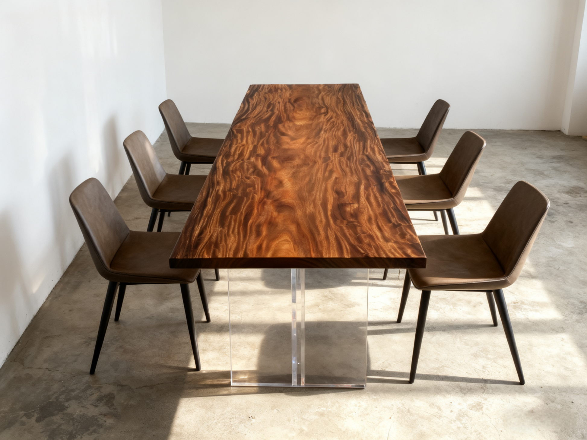 Top Quality Pick! One of a Kind Straight Edge Acacia Dining Table 133'' Luxury Wood Tables