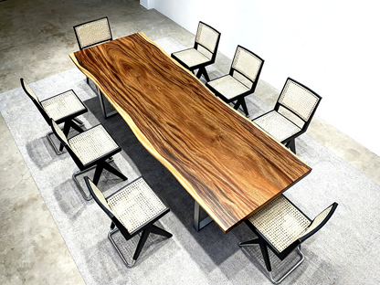 （副本）One of a Kind Straight Edge Acacia Dining Table 116'' Luxury Wood Tables
