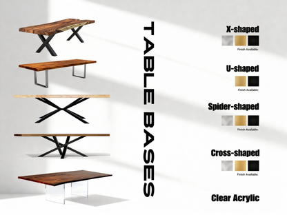 One of a Kind Straight Edge Acacia Dining Table  78" Luxury Wood Tables