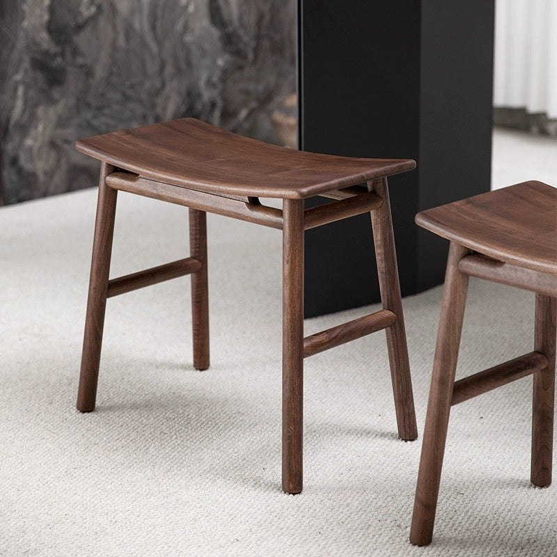 Walnut Wood Bench - Set of 2
