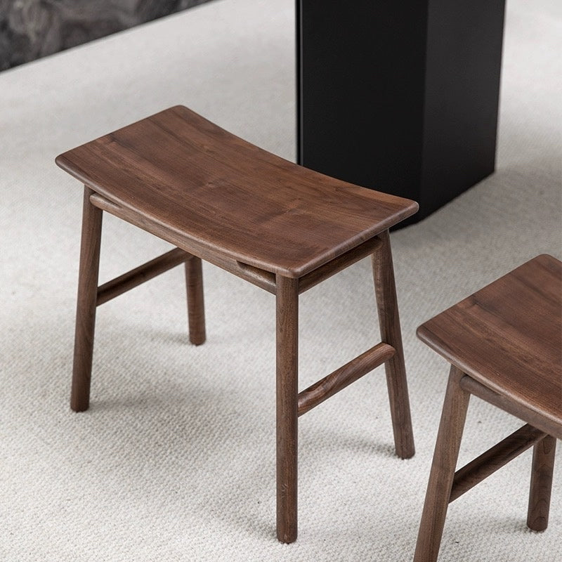 Walnut Wood Bench - Set of 2