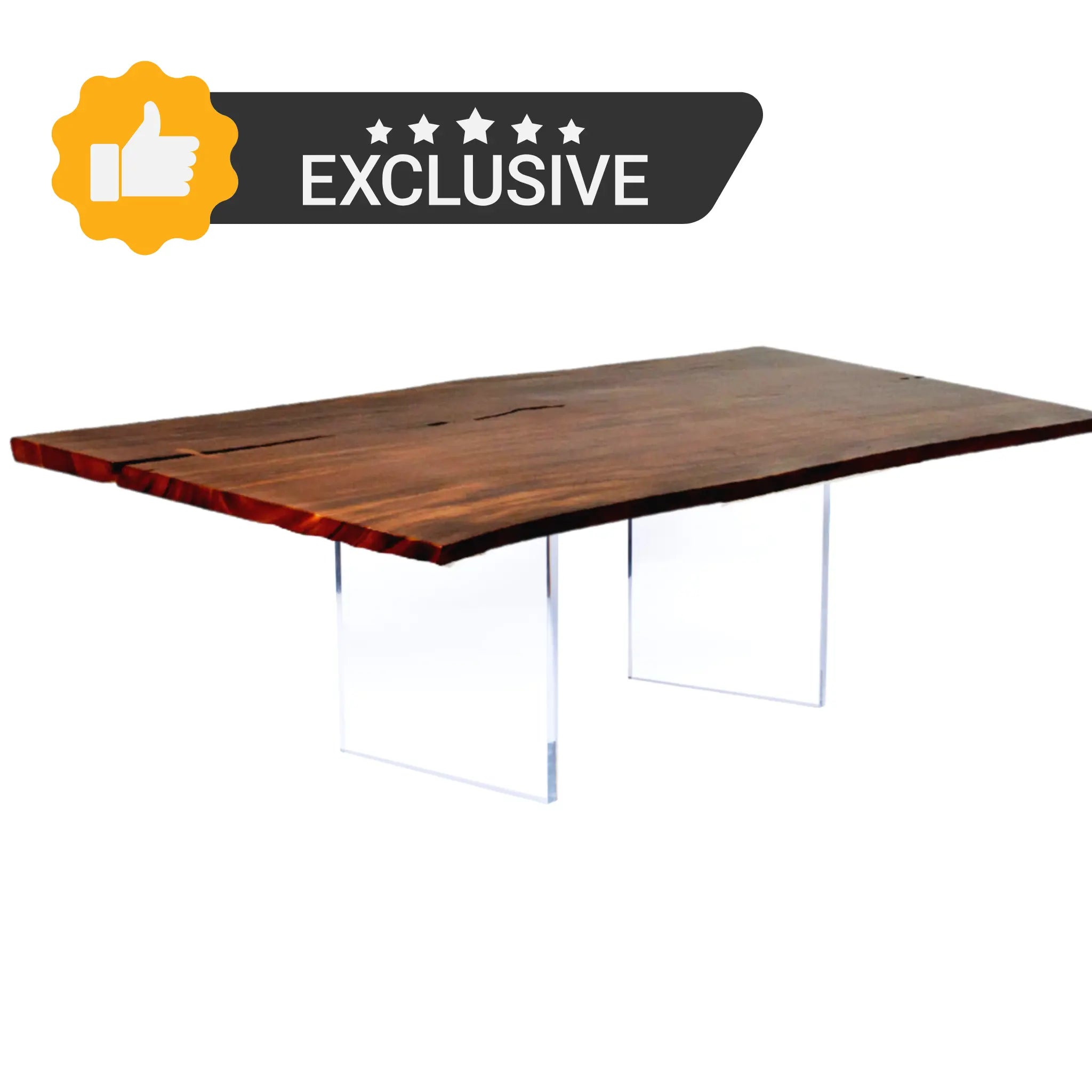 Clear Lucite Acrylic Table Base (GS) Set of 2 Luxury Wood Tables