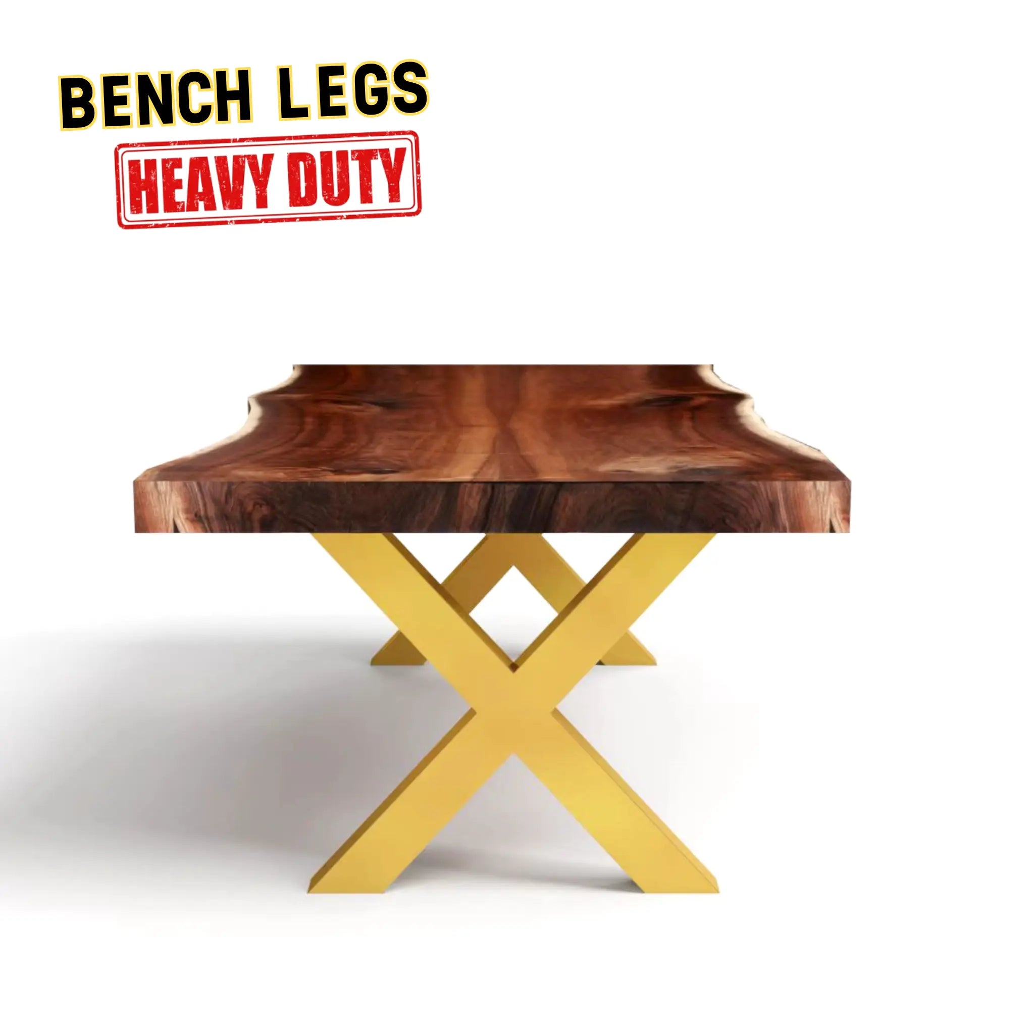 Bench&Coffee Legs X-Shaped Steel Bench Legs Golden Luxury Wood Tables