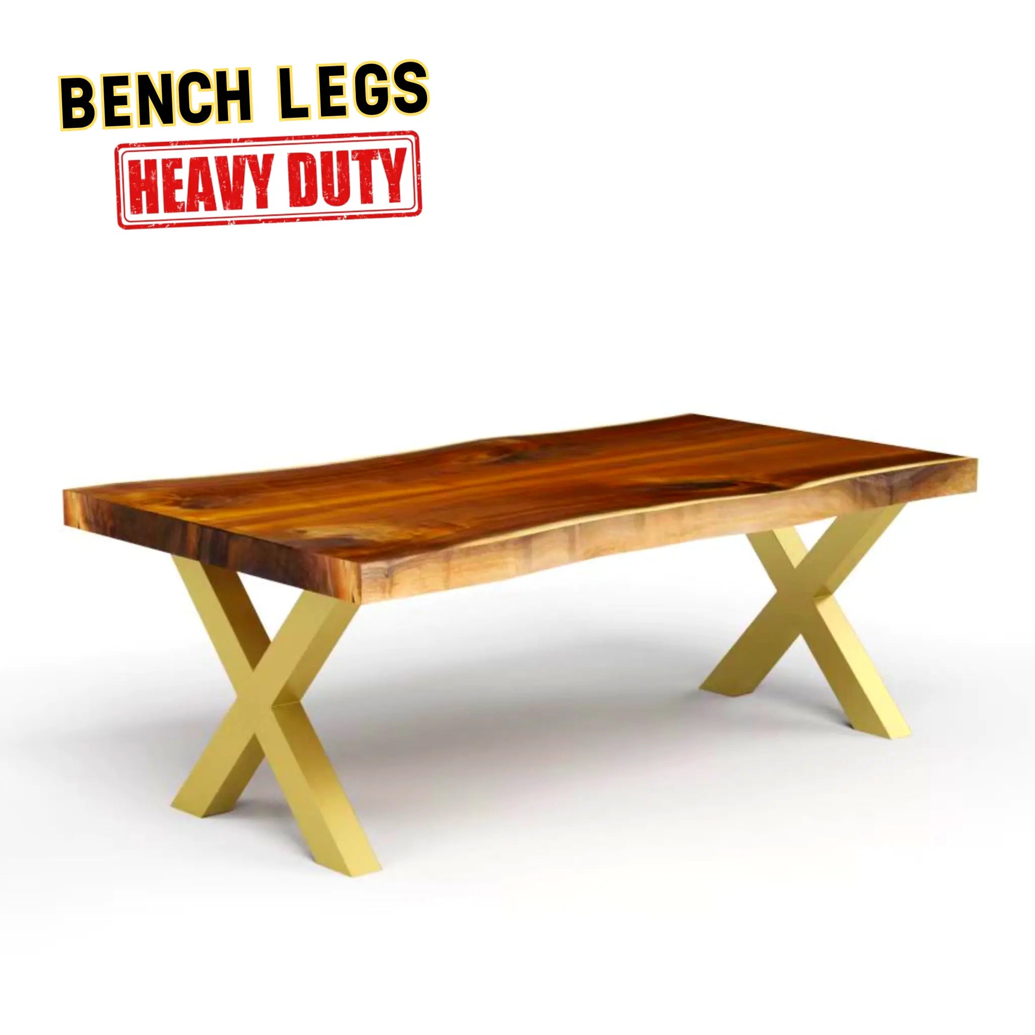 Bench&Coffee Legs X-Shaped Steel Bench Legs Golden Luxury Wood Tables