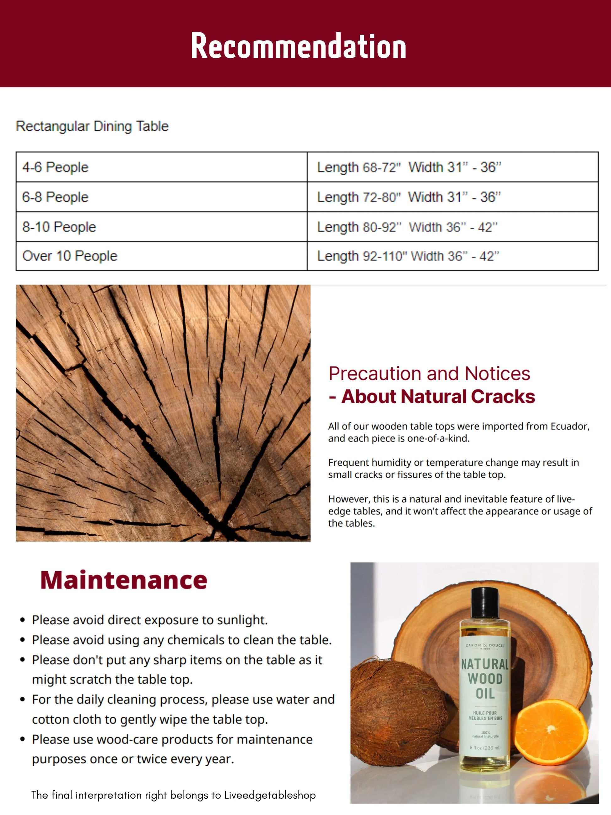 INSTOCK 7.2 FT/84.6''(Length) X 36''(Width) Live edge Handmade Acacia Wood Table Luxury Wood Tables