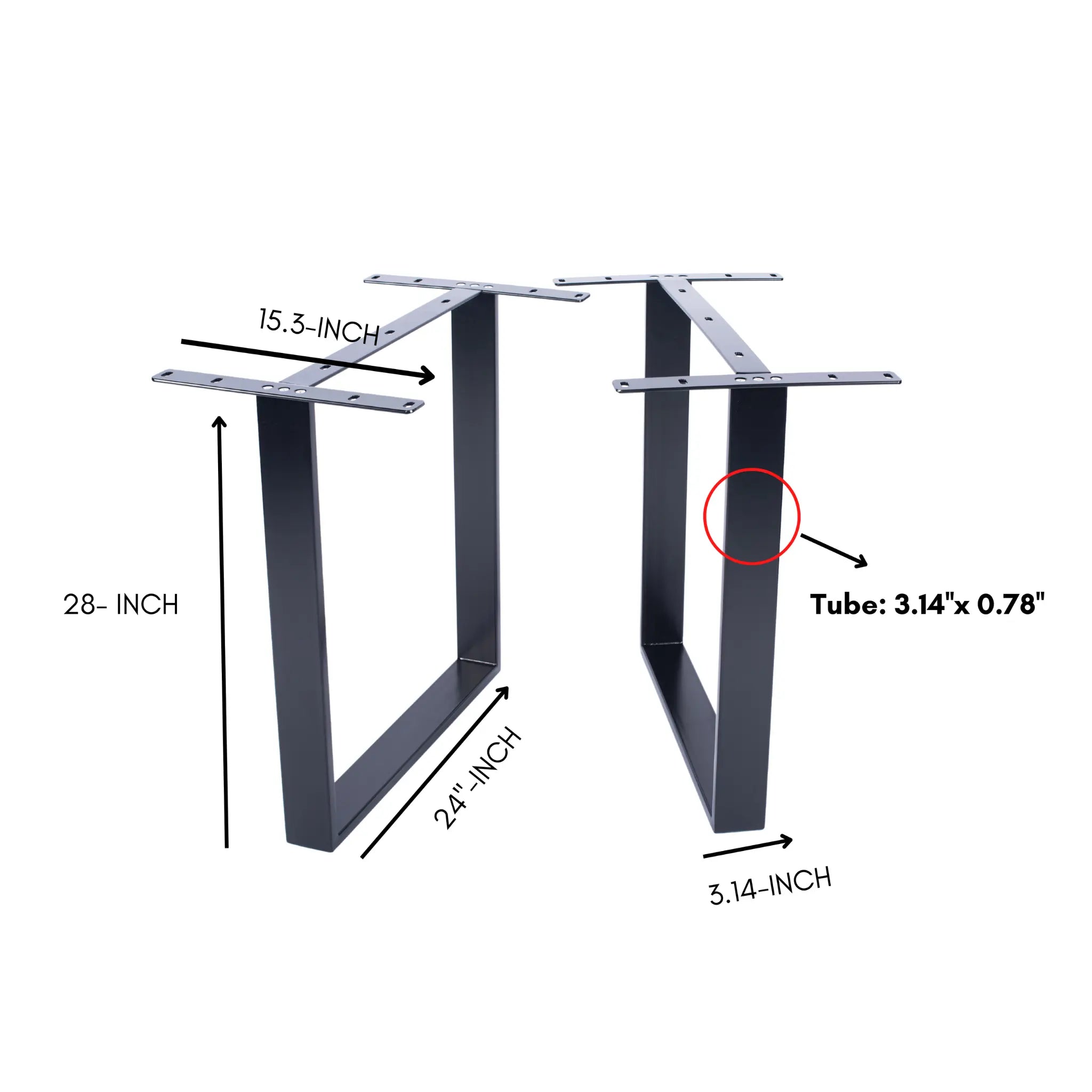 U Shape Dining Table Legs Black - Luxury Wood Tables