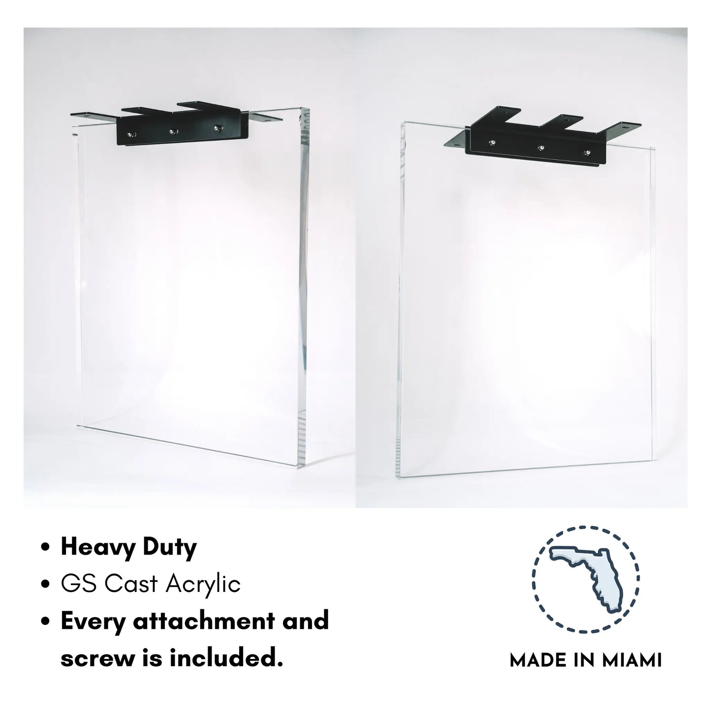 Clear Lucite Acrylic Table Base (GS) Set of 2 Luxury Wood Tables